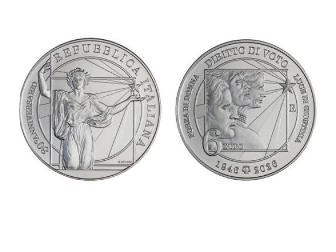 Repubblica e voto alle donne, arriva la moneta da 6 euro per gli 80 anni del 1946