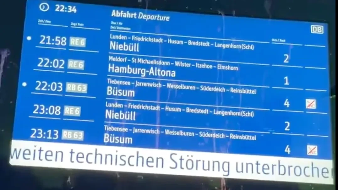 Großstörung bei der Deutsche Bahn: Alle Züge mussten anhalten