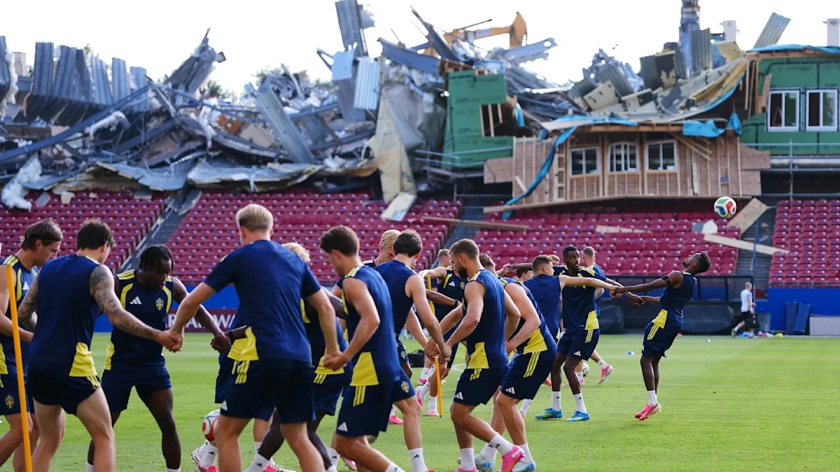 WM 2026: Schweden trainieren vor Trümmer-Kulisse