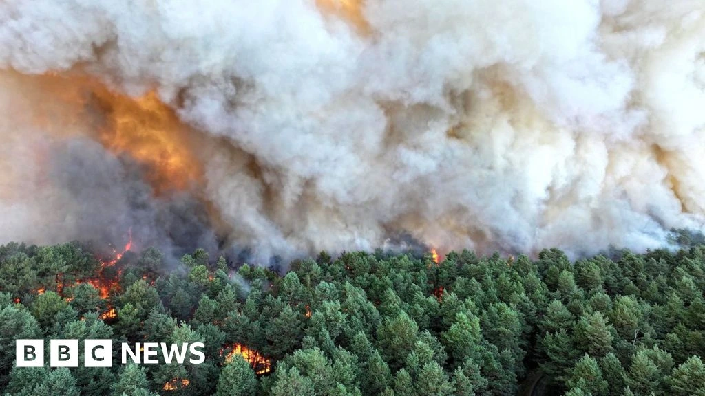 Wildfire raging south of Paris could have been set deliberately, says minister